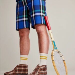 Reino Brown Plaid House Shoes Anthropologie Sz 13 1/2 -14